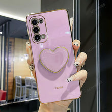 Carregar imagem no visualizador da galeria, Case 2x1 Silicone Premium Brilhosa Com Suporte Coração para Samsung
