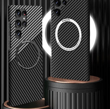 Carregar imagem no visualizador da galeria, Case Super Premium Fibra de Carbono com Anel Magnético Magsafe para Samsung
