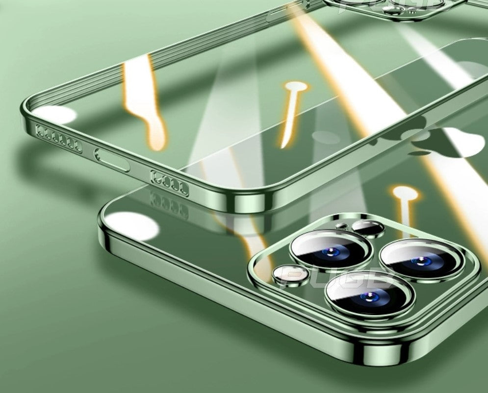 Capa iPhone Premium Máxima Proteção Transparente Cores Diferenciadas